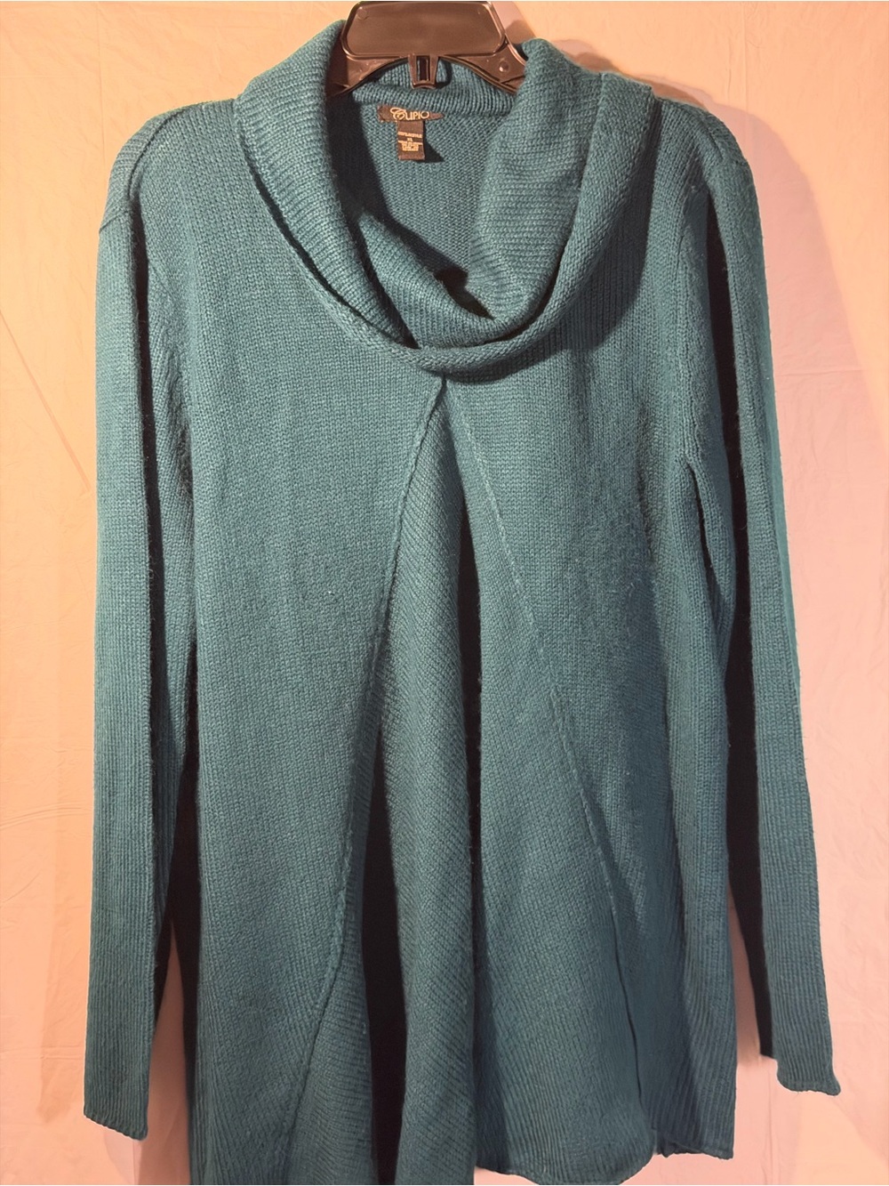 Cupio Teal Cowl Neck Long Sleeve Sweater